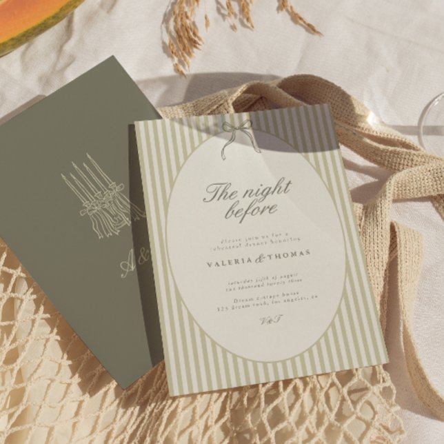 Viktigt Rand Grönt Bröllop Rehearsal Inbjudningar (Skapare uppladdad)