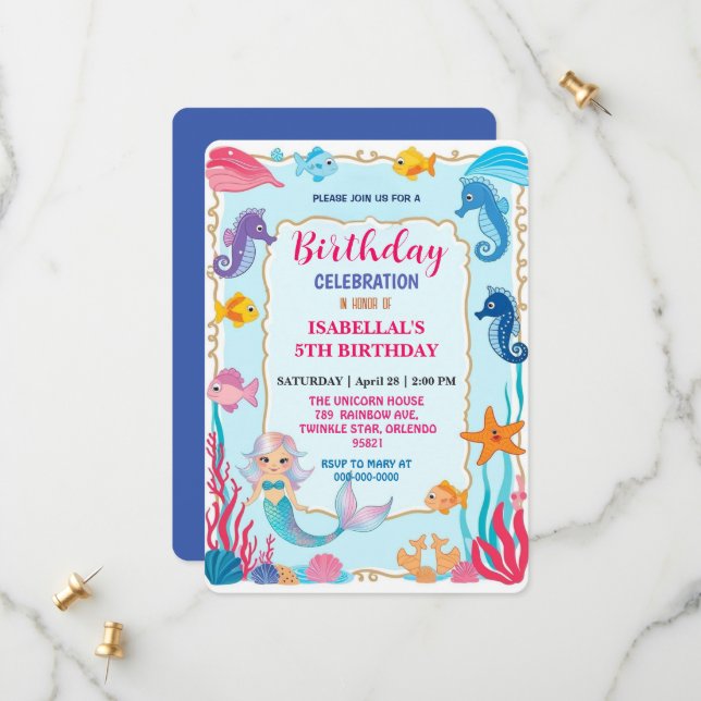 Viktigt regnbåge, sjöjungfruns sjöstjärna, födelse spara datumet (Fram/Back In Situ)