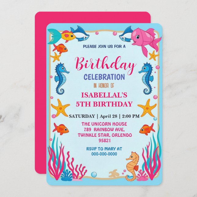 Viktigt regnbåge, sjöjungfruns sjöstjärna, födelse spara datumet (Fram/baksida)