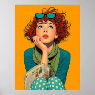 Viktigt Rödhårig i Polka dots Poster
