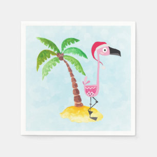 Viktigt Rosa Flamingo Tropisk jul Pappersservett