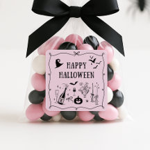Viktigt, rosa happy halloween-dekal