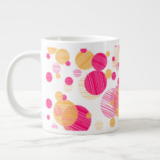Viktigt Rosa och Gult Polka-Dot Mönster Jumbo Mugg