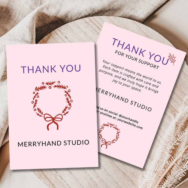 Viktigt Rosa vid jul Funky av andedräkt Tack Kort (Skapare uppladdad)