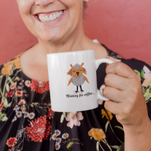 Viktigt söt uggla-tecken kaffemugg