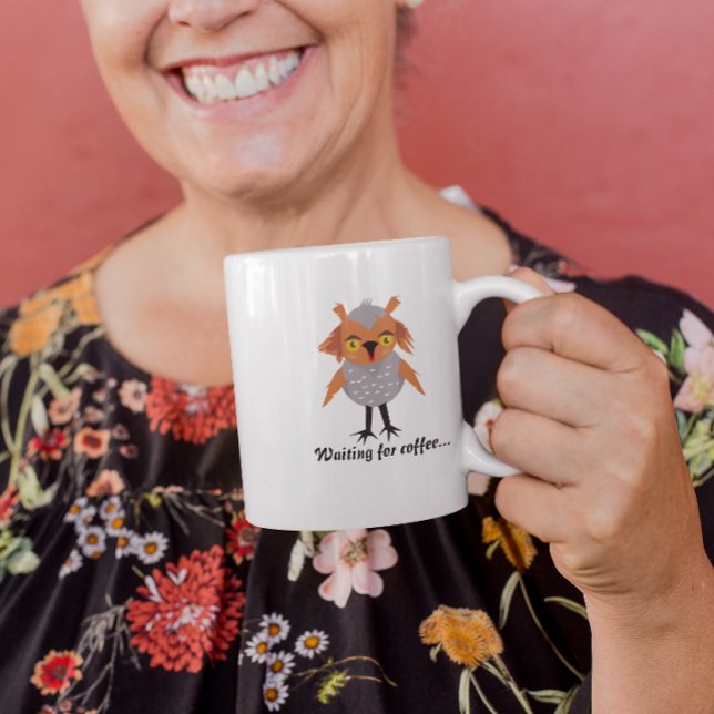 Viktigt söt uggla-tecken kaffemugg (Skapare uppladdad)