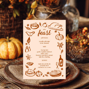 Viktigt Thanksgiving Friendsgiving HolidayCUSTOM Meny