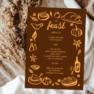 Viktigt Thanksgiving Friendsgiving HolidayCUSTOM Meny