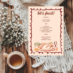 Viktigt Thanksgiving Friendsgiving HolidayCUSTOM Meny