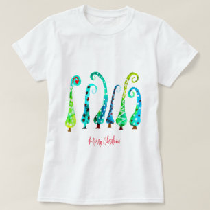 Viktigt vattenfärgat julgranar t shirt