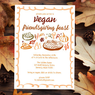 Viktigt VEGAN Thanksgiving Friendsgiving-ANPASSNIN Inbjudningar