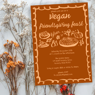 Viktigt VEGAN Thanksgiving Friendsgiving-ANPASSNIN Inbjudningar