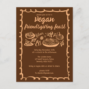 Viktigt VEGAN Thanksgiving Friendsgiving-ANPASSNIN Vykort