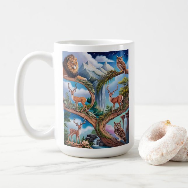 Viktigt viltlevande Fantasy Intricate Miniature Kaffemugg (Med munk)