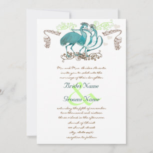 Viktigt Vintage Love Bird Wedding bjudande Inbjudningar