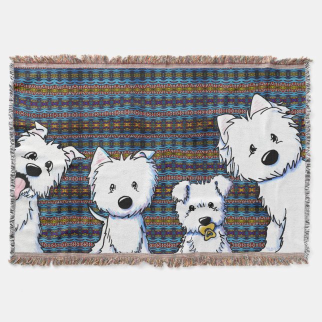 Viktigt Westie-familjens Throw Blanket Filt (Framsidan)