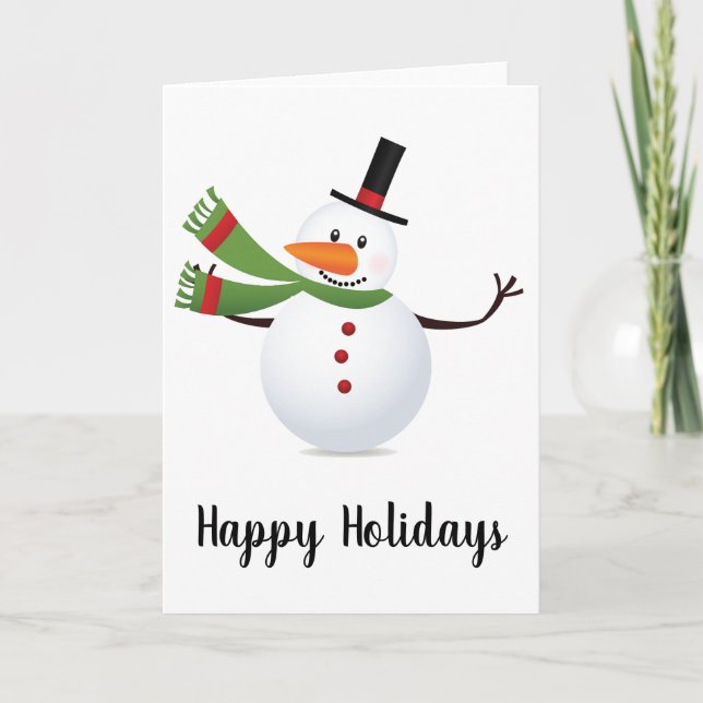 Viktkort för hälsning av morot Nose Snögubbe Helgkort (Framsida)