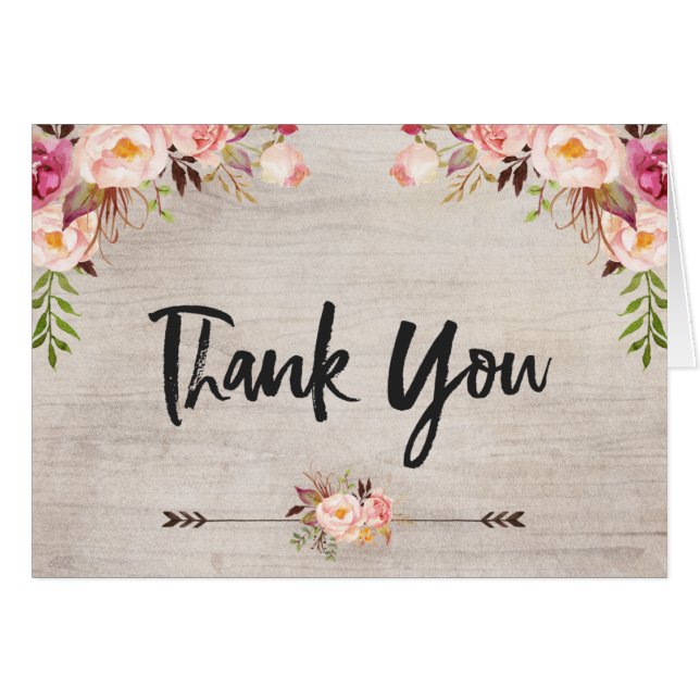 Viktkort för Rustic Blommigt Boho OBS Kort (Framsidan Horizontal)