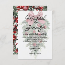 Viktkräftare, gröna prydnadsföremål bröllop inbjudningar