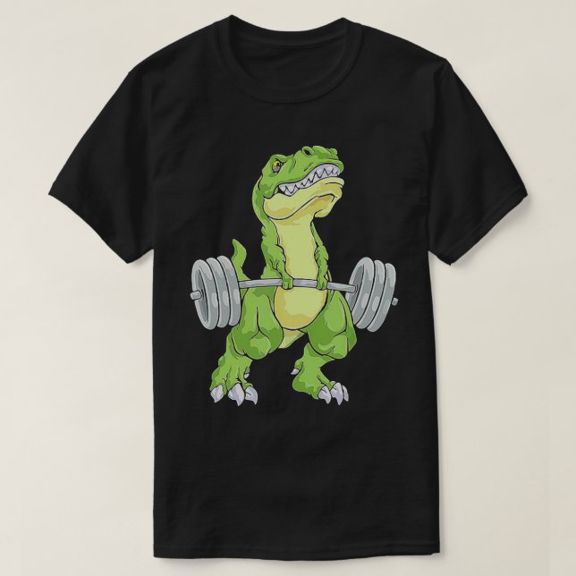 VIKTLIFTNING Dinosaur Funny gåva T Shirt (Design framsida)