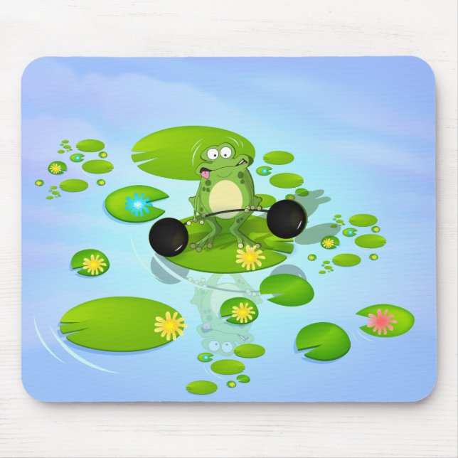 Viktlyftande groda musmatta (Framsidan)