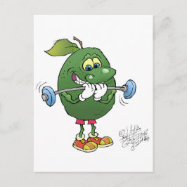 Viktlyftning Avocado, på vykort. Vykort