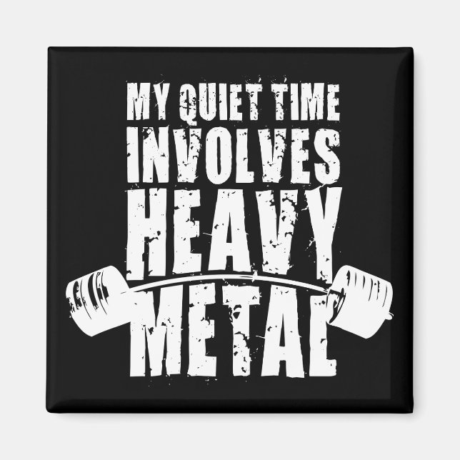 Viktlyftning Motivering - tungt Metall Magnet (Framsidan)