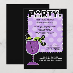Viktning i Cocktail-inbjudan Halloween fest 5x7 Inbjudningar