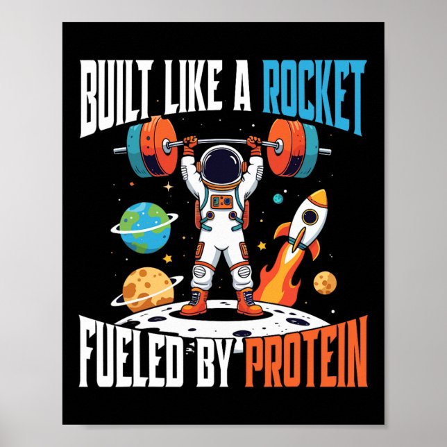 Viktnings- och kroppsuppbyggnad Astronaut Space Co Poster (Framsidan)