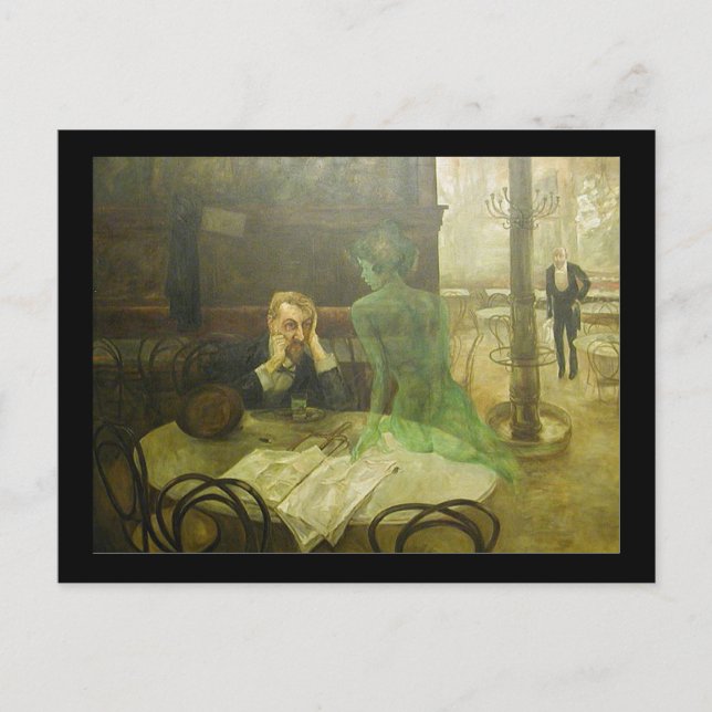 Viktor Oliva. Absintdrickare Vykort (Framsida)
