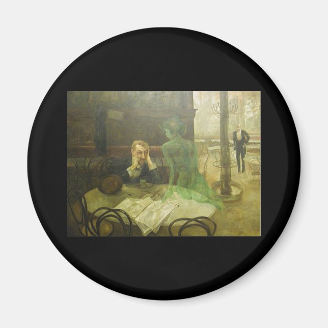 Viktor Oliva. Absinthe Drinker Magnet (Framsidan)