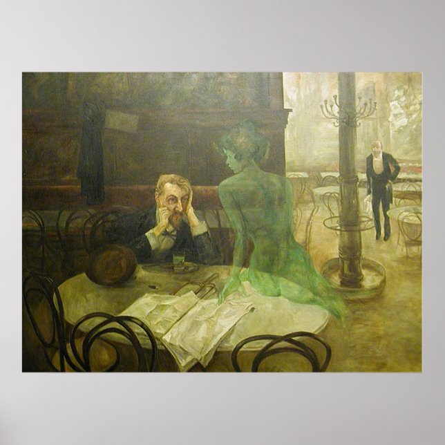 Viktor Oliva. Absinthe Drinker Poster (Framsidan)
