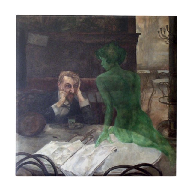 Viktor Oliva The Absinthe Drinker Kakelplatta (Framsidan)