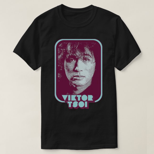 Viktor Tsoi K Retro 80s Fläkt Design T Shirt (Design framsida)