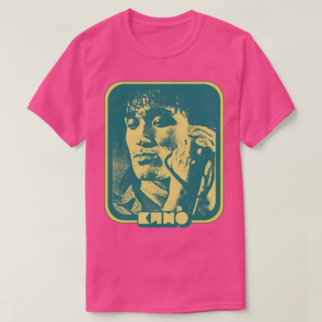 Viktor Tsoi KINO Retro Fläkt Design T Shirt (Design framsida)