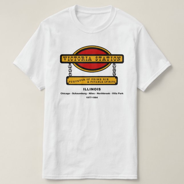 Viktoria Station Restaurants of Illinois 1977-1984 Tee Shirt (Design framsida)