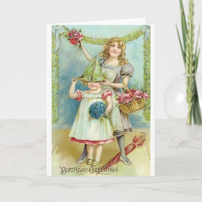 Viktorian Birthday Greetings Birthday Card Kort (Framsida)