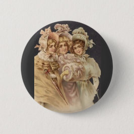 Viktorian Black Vintage jul Pin Button Badge Knapp