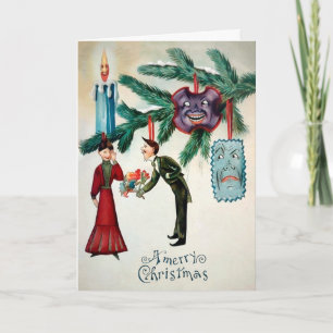 Viktorian Creepy Träd Ornaments julkort Helgkort