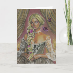 Viktorian Dam Claudette Fantasy Art Greeting Card Kort