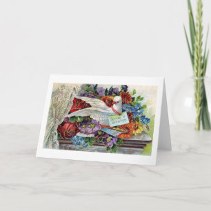Viktorian Dove Birthday Greeting Card Kort