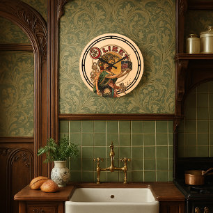 Viktorian Era Art nouveau Fransk Biscuits Ad Stor Klocka