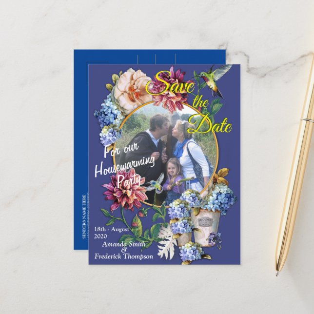 Viktorian-Era-Blommigtens vattenfärg Meddelande Vykort (Fram/Back In Situ)