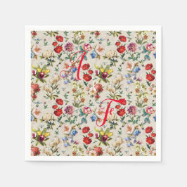 Viktorian-Era-Blommigtens vattenfärg Pappersservett