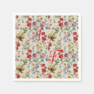 Viktorian-Era-Blommigtens vattenfärg Pappersservett