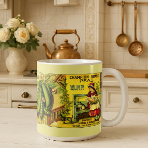 Viktorian Era-konserverad ärtetikett Kaffemugg