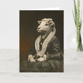 Viktorian Ewe Dam Gretings Card Tack Kort