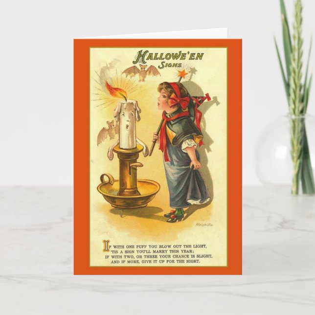 Viktorian Fortune Telling Halloween Greeting Card Kort (Framsida)