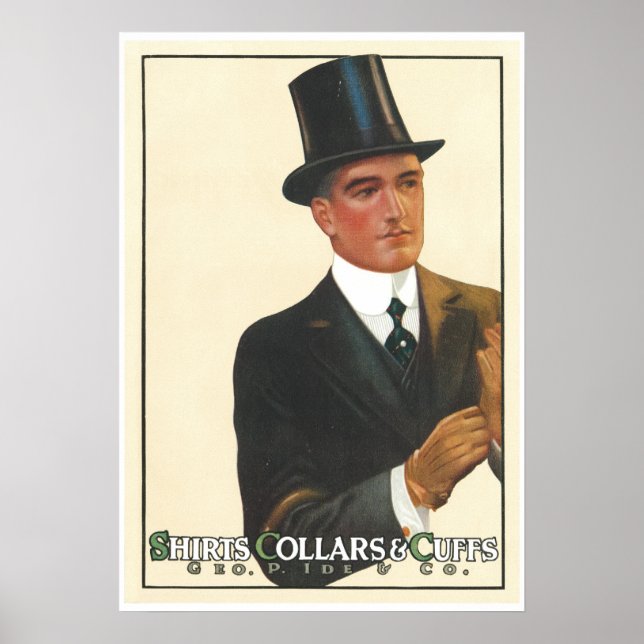 Viktorian gentleman Ad Shirts Art Print Poster (Framsidan)