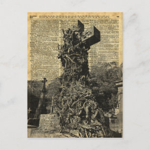 Viktorian Gothic Graves,Gravsten Halloween Art Vykort